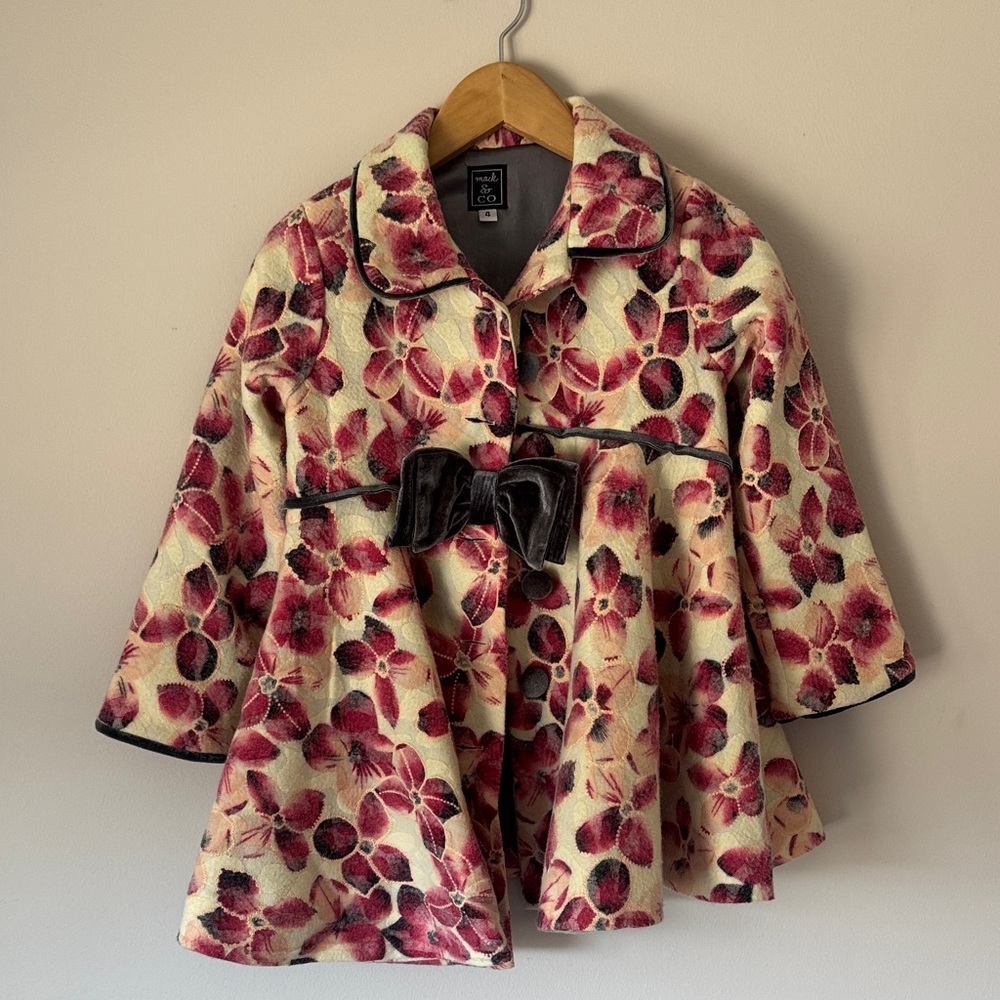 Mack and Co. floral Coat with Bow
